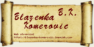 Blaženka Komerović vizit kartica